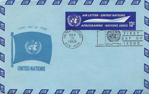 United Nations, First Day Cover, Air Letters