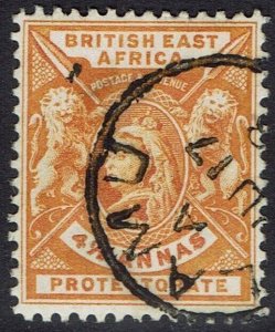 BRITISH EAST AFRICA 1896 QV LIONS 4½A USED