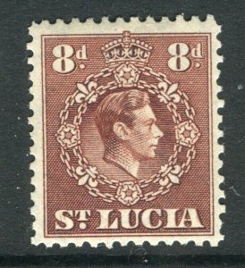 ST.LUCIA; 1938 early GVI portrait issue Mint hinged Shade of 8d. value