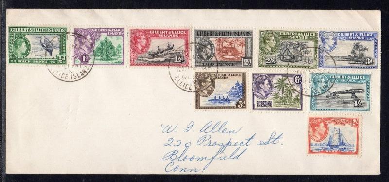 Gilbert & Ellice Islands KGVI set to 2/ Canton Island to US 1956 a923