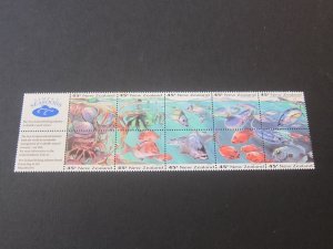 New Zealand 1993 Sc 1179a Fish Booklet Pane set MNH