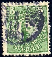 King Gustaf V, Sweden stamp SC#77 used