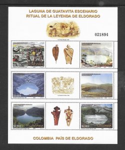 COLOMBIA - CLEARANCE #1220 ELDORADO LEGEND M/S MNH