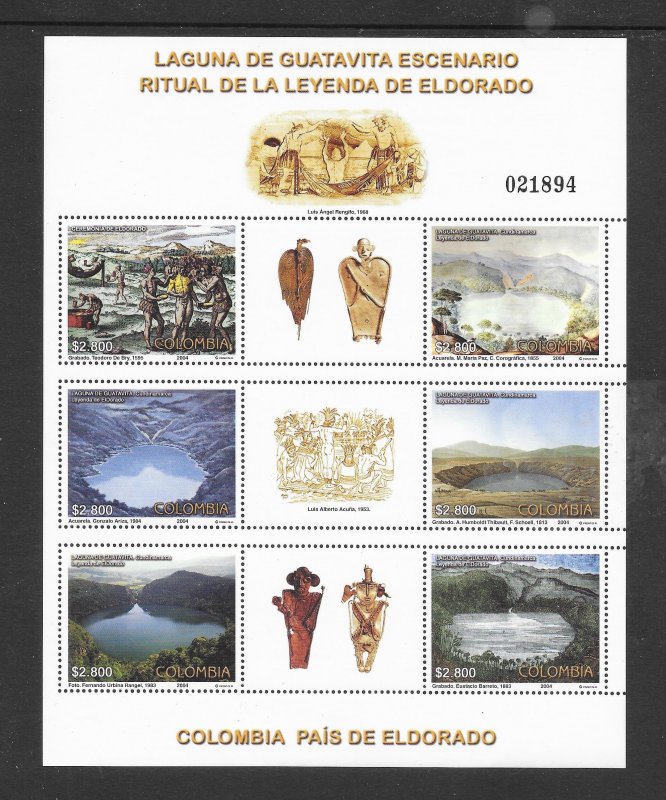 COLOMBIA - CLEARANCE #1220 ELDORADO LEGEND M/S MNH