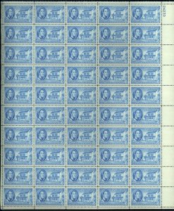 Governor William Henry Harrison Sheet of Fifty 3 Cent Postage Stamps Scott 996