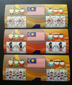 *FREE SHIP 1 Malaysia 2009 Flag Cartoon Unity Costumes Map (stamp header) MNH
