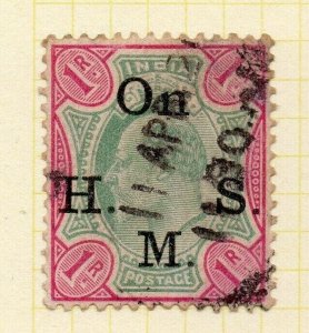 India 1902 Early Issue Fine Used 1R. HMS Optd 325953