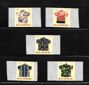 Sc 4597-4601  32¢ Aloha Hawaiian Shirts Singles Set, MNH