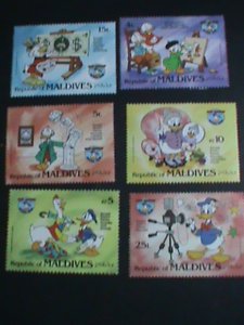 ​DISNEY-MALDIVES STAMP-1984-SC#1040 DISNEY CARTOON-50TH ANNIV: DONALD DUCK SET