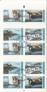 Sweden 2002 used Sc 2442e Booklet of 10 4 different Lighthouses, Waterfront, ...