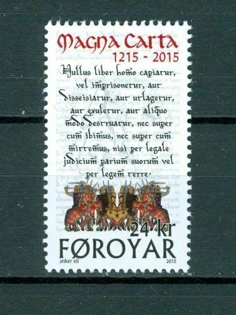 Faroe Islands. 2015. Magna Carta 800 Years Mnh. 24 Kr.