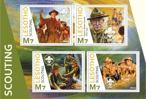 Stamps. Scouts 2023 year 1+1 sheets perforated lesotho NEW