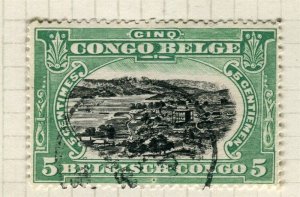 BELGIUM CONGO; Early 1900s pictorial issue fine used 5c. value