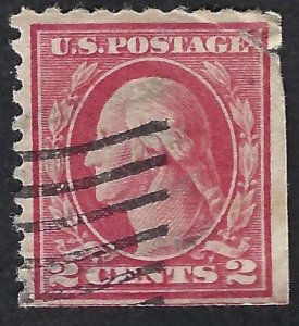 United States #463 2¢ George Washington (1916). Carmine. Type I. Filler. Used.