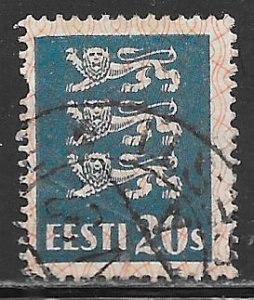 Estonia 99: 20s Coat of Arms, blue, used, F-VF