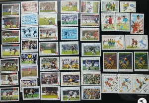 Soccer/Football stamp accumulation, kiloware ,49 different used stamps