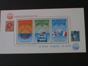 ​NEDERLAND-ANTILLES- SC#484a-PHILEXFRANCE'82 INTEL. STAMPS SHOW MNH S/S VF