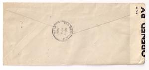 GREAT BRITAIN censor cover: 1940 w  2 Waltram Cross Permit Paid Markings to US!