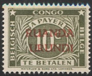 Ruanda-Urundi 1943 Sc J8  Mint LH VF 10c postage due