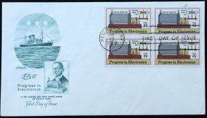 U.S. Used Stamp Scott #1500 6c Electronics Block First Day Cover. Unaddressed.