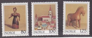 Norway # 738-740, Toys, Doll, Horse, Village, LH, 1/3 Cat.