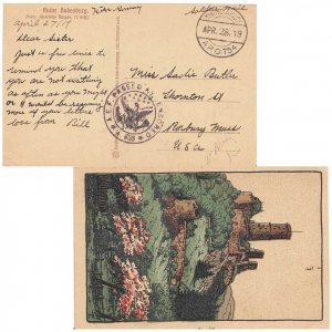 United States A.E.F. World War I Soldier's Free Mail 1919 Third Army, A.P.O. ...