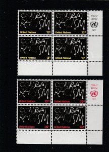 United Nations- New York  Scott#  287-8  MNH Inscription Blocks of 4