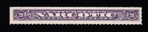 GENUINE SCOTT #RJA58b XF+ MINT OG NH VIOLET 20¢ NARCOTIC TAX STAMP ROULETTED-7