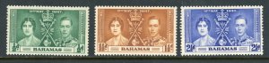 Bahamas 97-99 MH 1937 Coronation