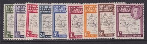 Falkland Islands, Scott 1L1-1L8, 1L13 (SG G9-G16), MLH