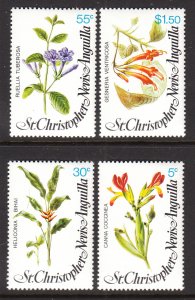St Kitts Nevis 380-383 Flowers MNH VF