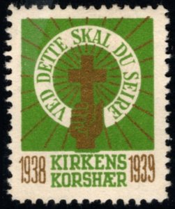 1938-1939 Denmark Poster Stamp By This You Shall Conquer Church Army Of Denmark