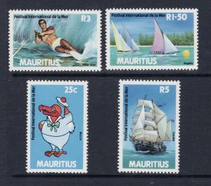 MAURITIUS Sc# 651 - 654 MNH FVF Set of 4 Ships Festival of the Sea 1987