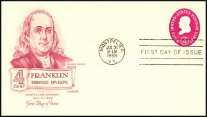 Scott U536 4 Cents Franklin Artmaster FDC Unaddressed