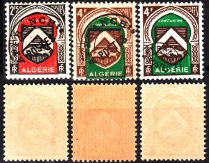 ALGERIA 1947 Precancel: Town Arms, with precancel variety of 4F (big/ small) MNH