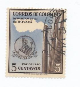 Colombia 1956 Scott 647 used - 5c, Steel Mill, Boyaca