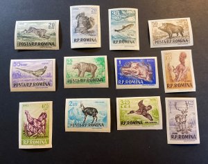 Romania Sc# 1082-1093 Imperf Complete Set MNH Mint Never Hinged - 1956 Animals 