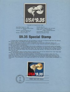 1983 Eagle & Moon Sc 1909 single Souvenir Page SP552  CV $67.50