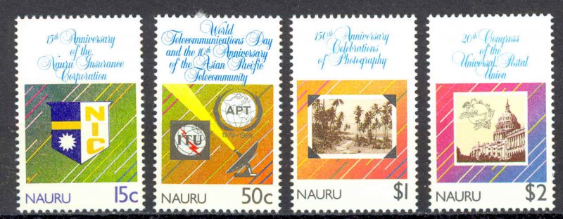 Nauru Sc# 358-361 MH 1989 Anniversaries & Events