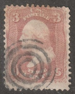 USA, Stamp, scott#65, 0.03 cents, Washington, no grill,