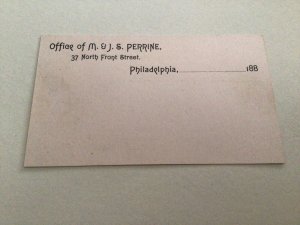 U. S. M. & J. S. Perrine Philadelphia  1885 postal card 67104