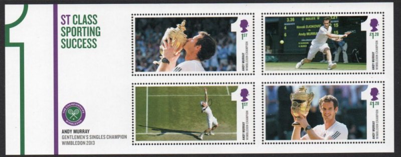 Great Britain Sc 3211 2013 Andy Murray Wimbledon Winner stamp sheet mint NH