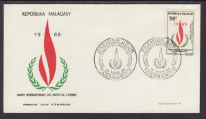 Madagascar 408 Human Rights 1968 U/A FDC