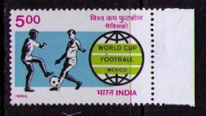 INDIA Sc# 1121 MNH FVF Football World Cup Mexico 1986 Globe