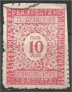 YUGOSLAVIA, 1921, used  10p, Numeral Scott J3