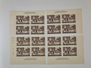 Canada 1950 Fur Resources  #301 MS Plate #1 Blocks MNH
