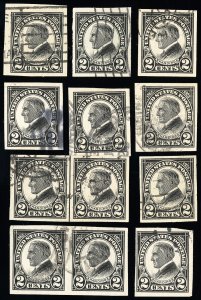 US Stamps # 611 Used XF+Superb Lot Of 12