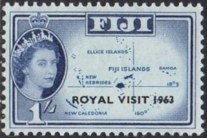 Fiji 1963 1/-  Map (Royal Visit) MH
