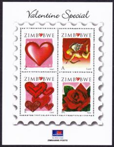 Zimbabwe Valentine's Day MS SG#MS1254 MI#Block 24