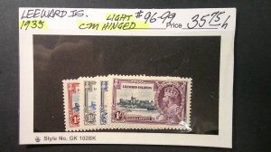 Leeward Islands 1935 Silver Jubilee Scott# 96-99 complete Light Hinged XF set